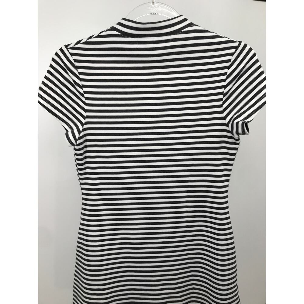 Free People Beach Gray White Striped Mock Neck T-Shirt Dress Size S - Picture 8 of 11